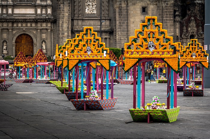 Zocalo decoration for the Day of Dead - Mexico City, Mexico